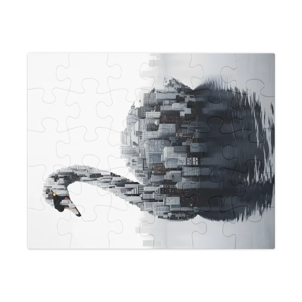 Urban Swan 
 Jigsaw Puzzle in Tin Box