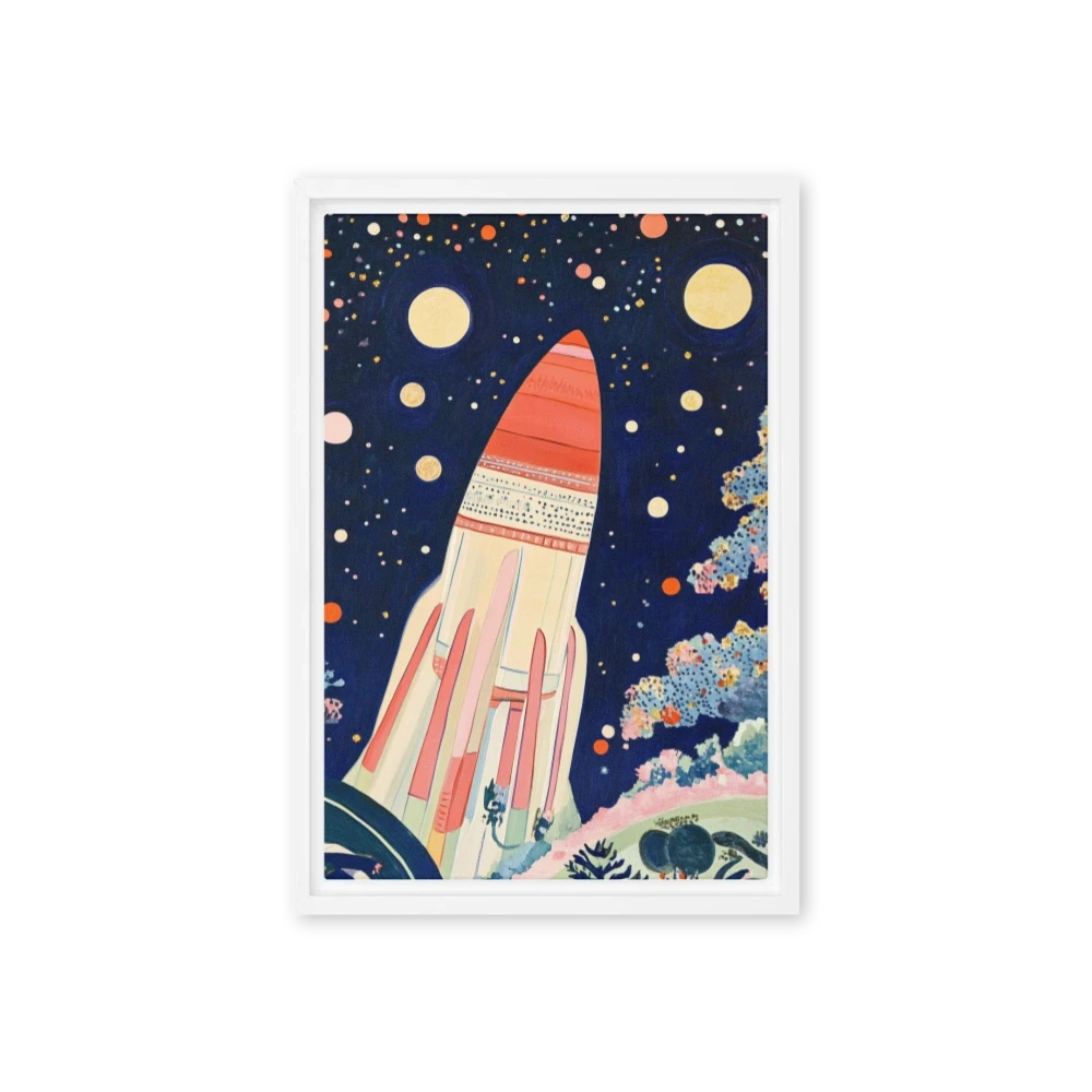 Whimsical Rocket in Space
