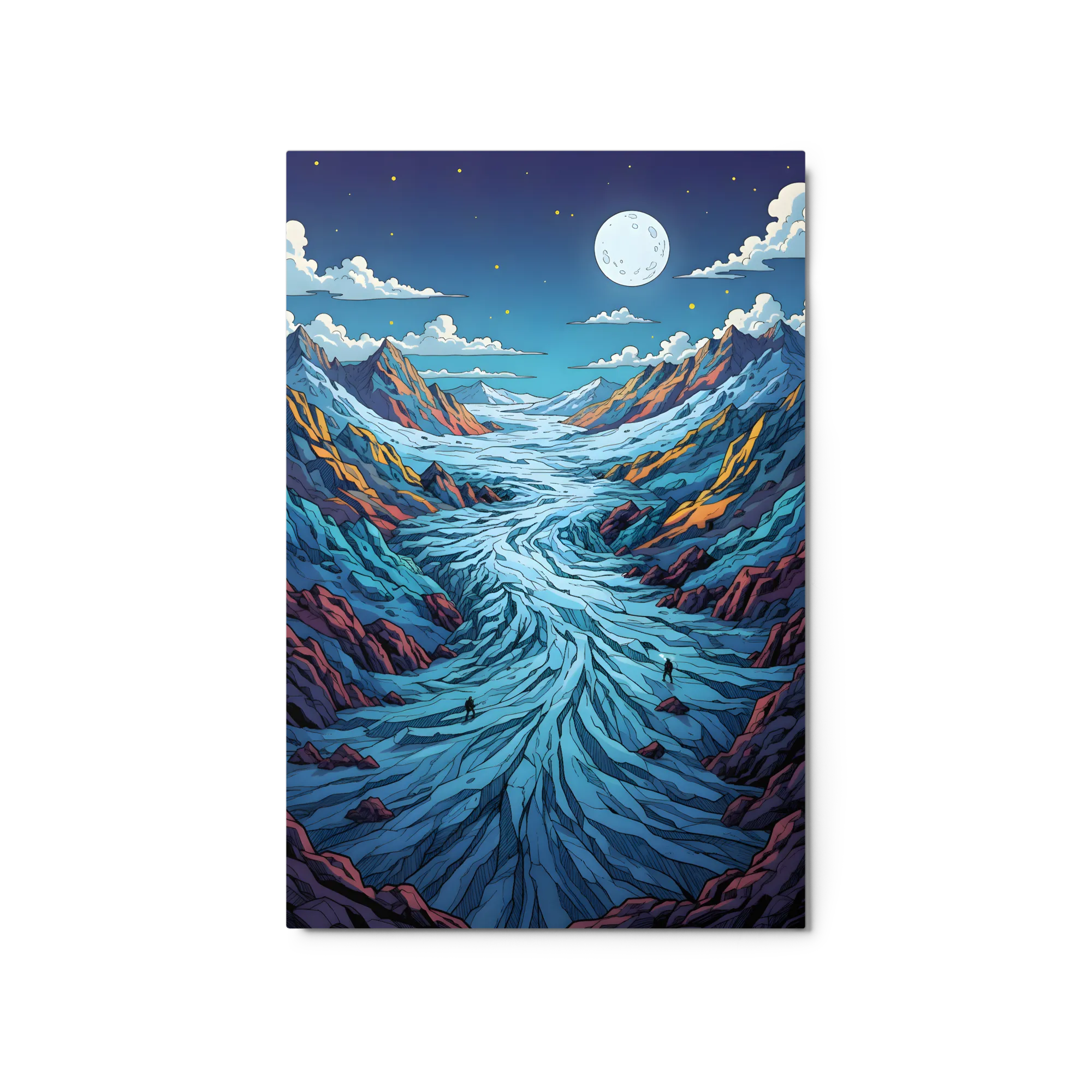Vallée Glaciaire Éclairée par la Lune
