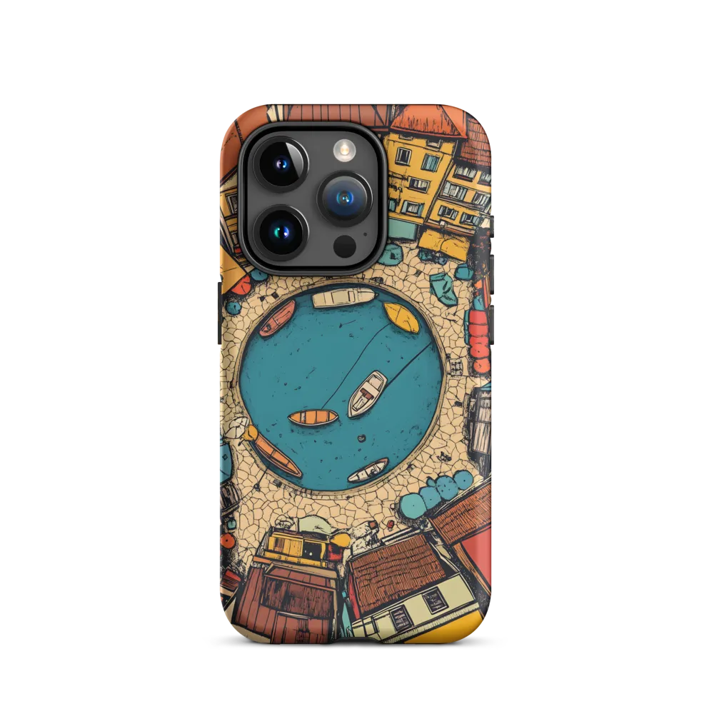 Aerial Village Lake Illustration | Phone Case