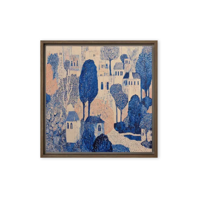 Blue Hillside Village | Art Print