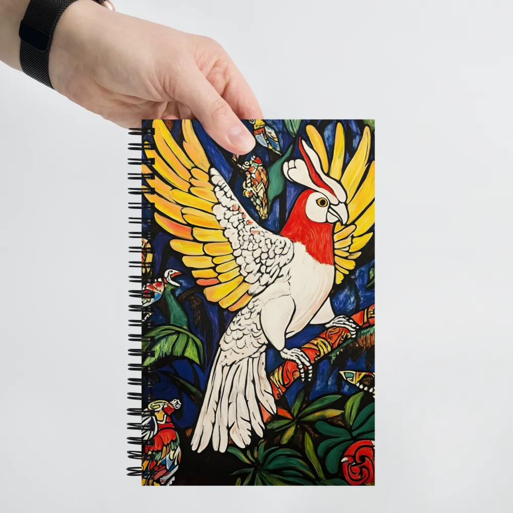 Stained-Glass Jungle Parrot 
 Spiral Notebook | 140 pages