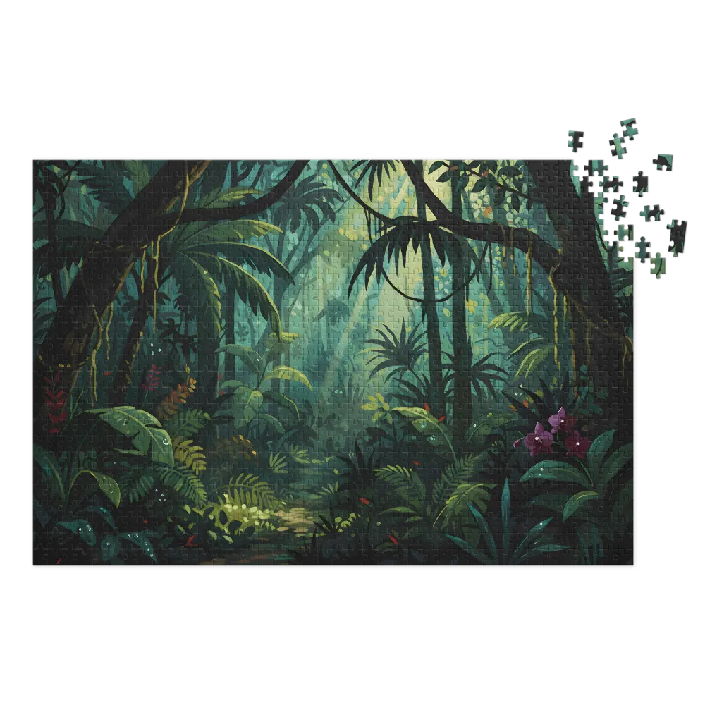 Sunlight Through Canopy 
 Jigsaw Puzzle in Tin Box