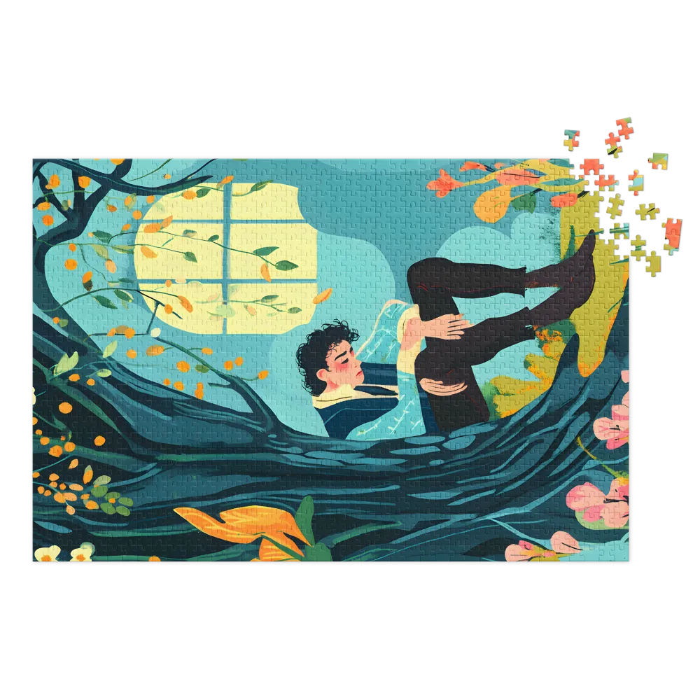 Person Relaxing Under Tree | Jigsaw Puzzle (252/520 pieces)