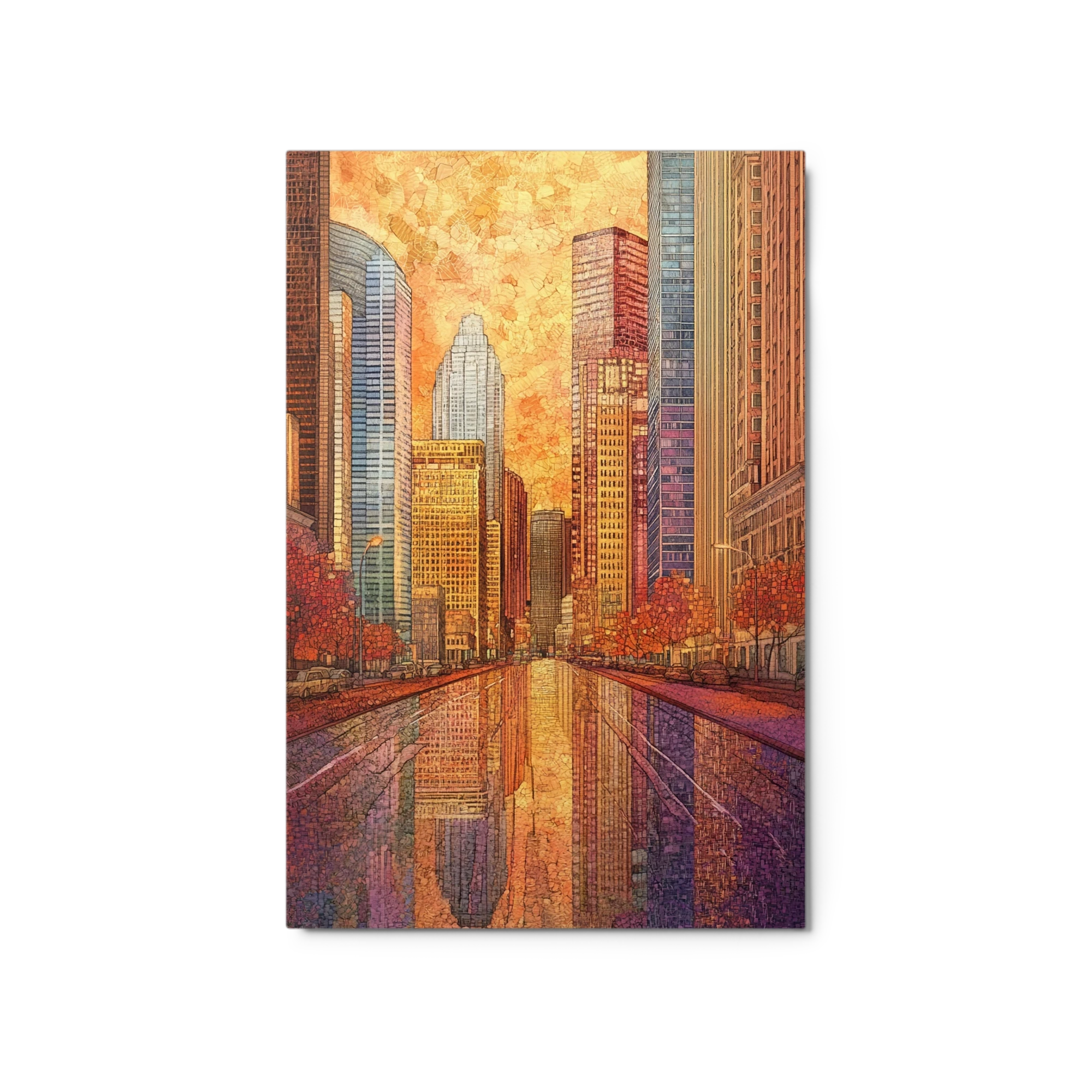 Vibrant Cityscape Reflection