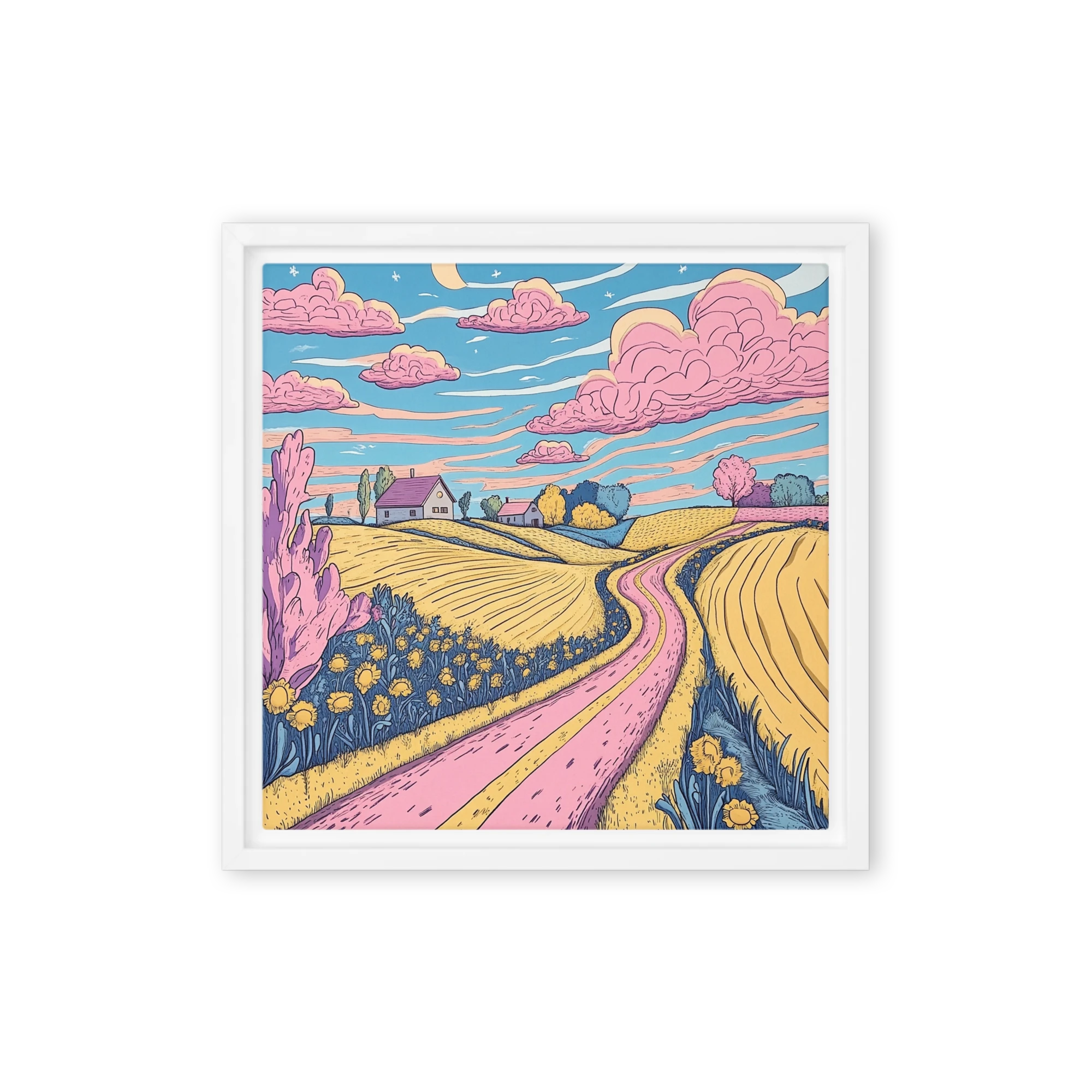 Countryside Landscape with Winding Road