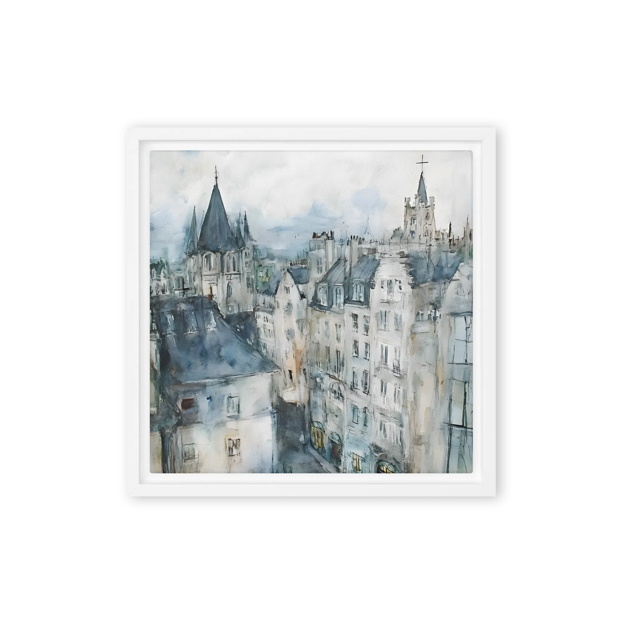 Parisian Rooftops Watercolor