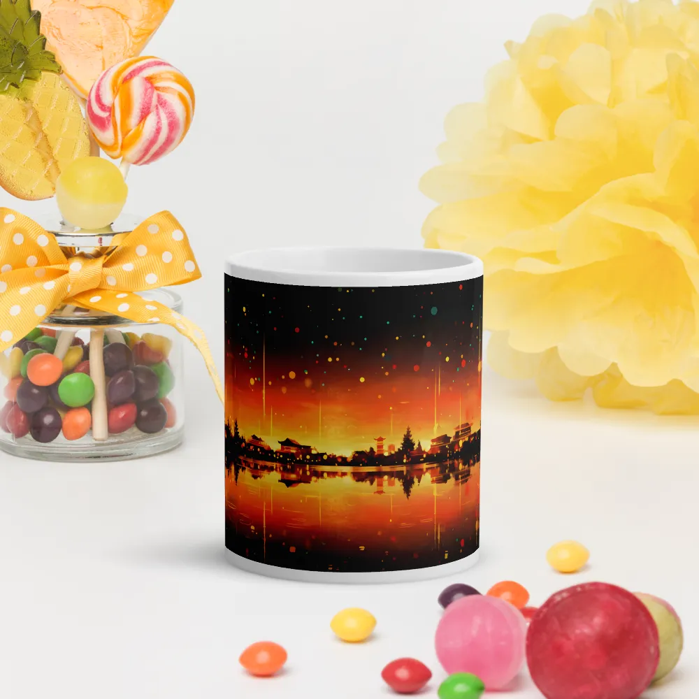 Pagoda Reflections at Dusk 
 Mug with Red inside | 15 oz