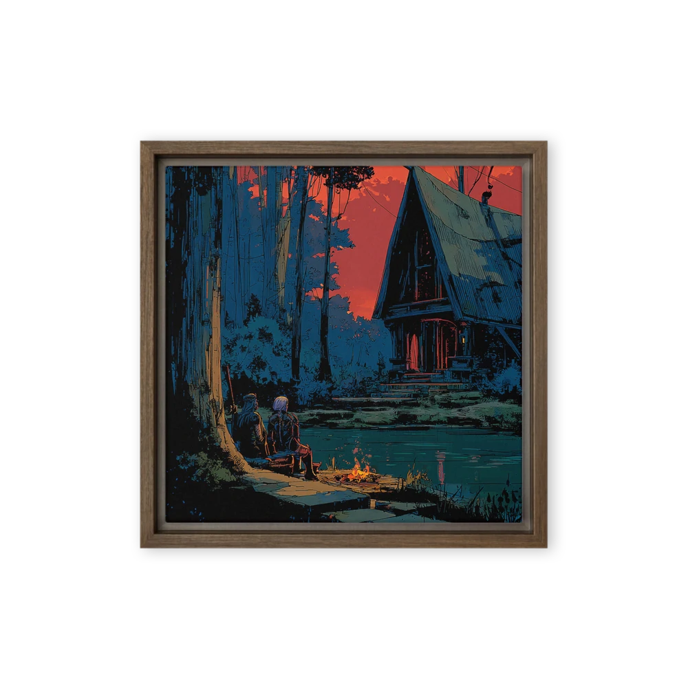 Forest Cabin Twilight | Art Print