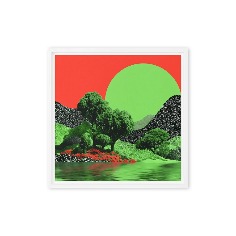 Emerald Trees on Red Horizon | Art Print