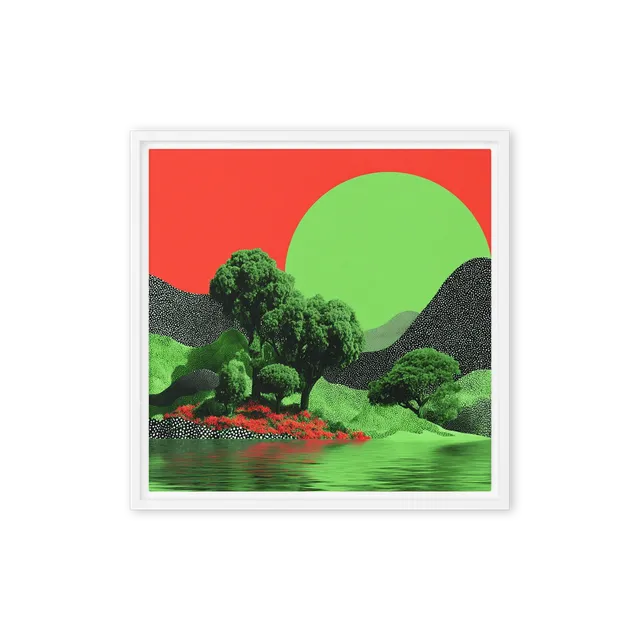 Emerald Trees on Red Horizon | Art Print