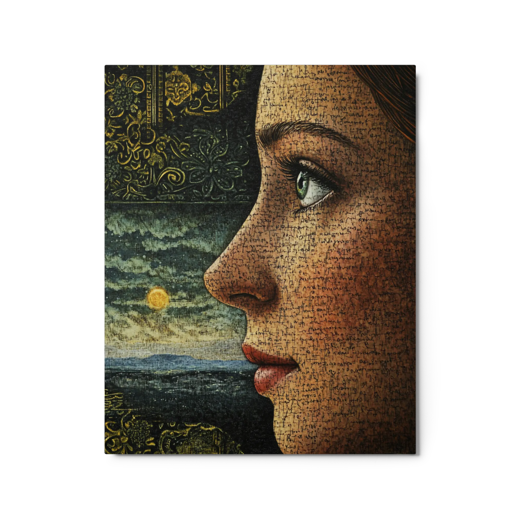 Surreal Profile Portrait with Landscape