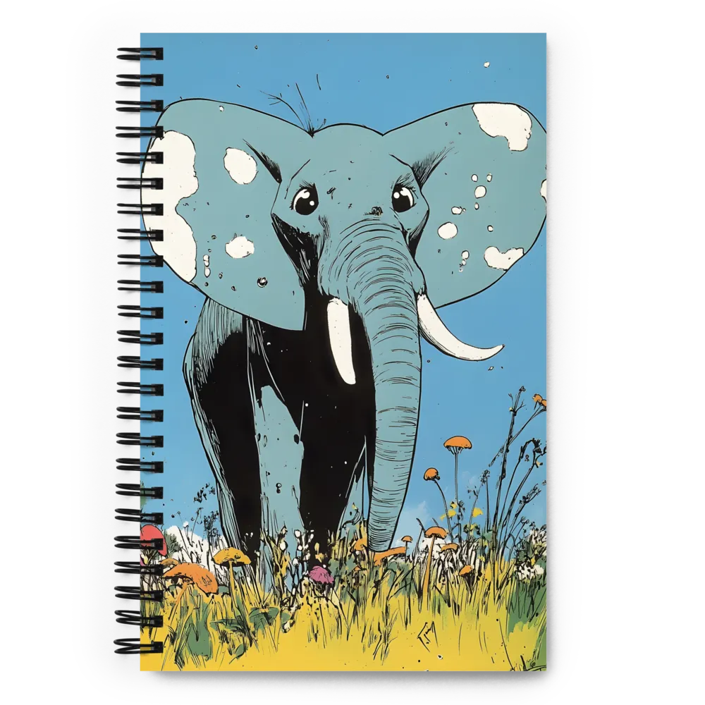 Whimsical Blue Elephant in Bloom
