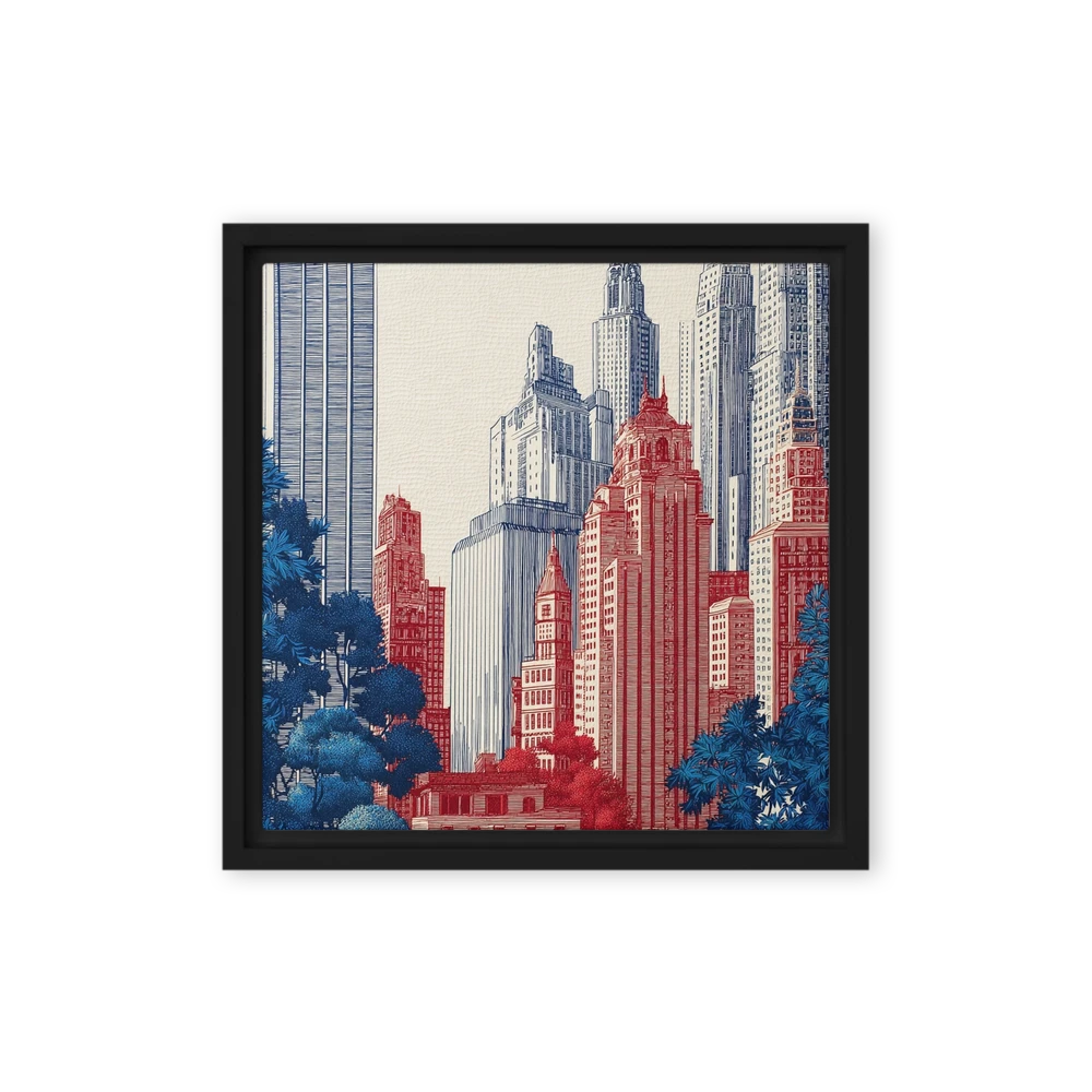 Red and Blue Metropolis | Art Print