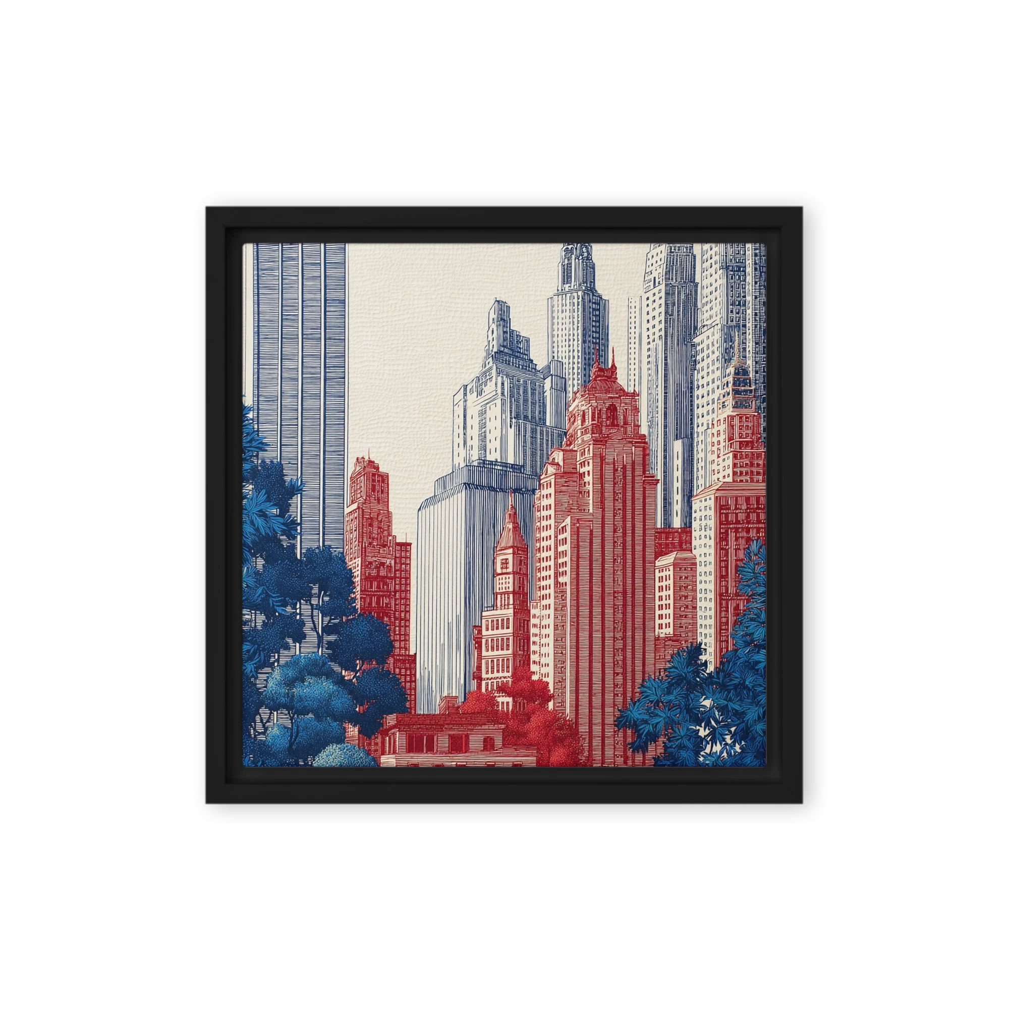 Red and Blue Metropolis | Art Print