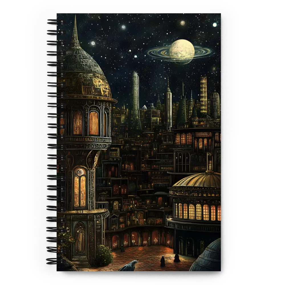 Celestial Gothic Cityscape 
 Spiral Notebook | 140 pages