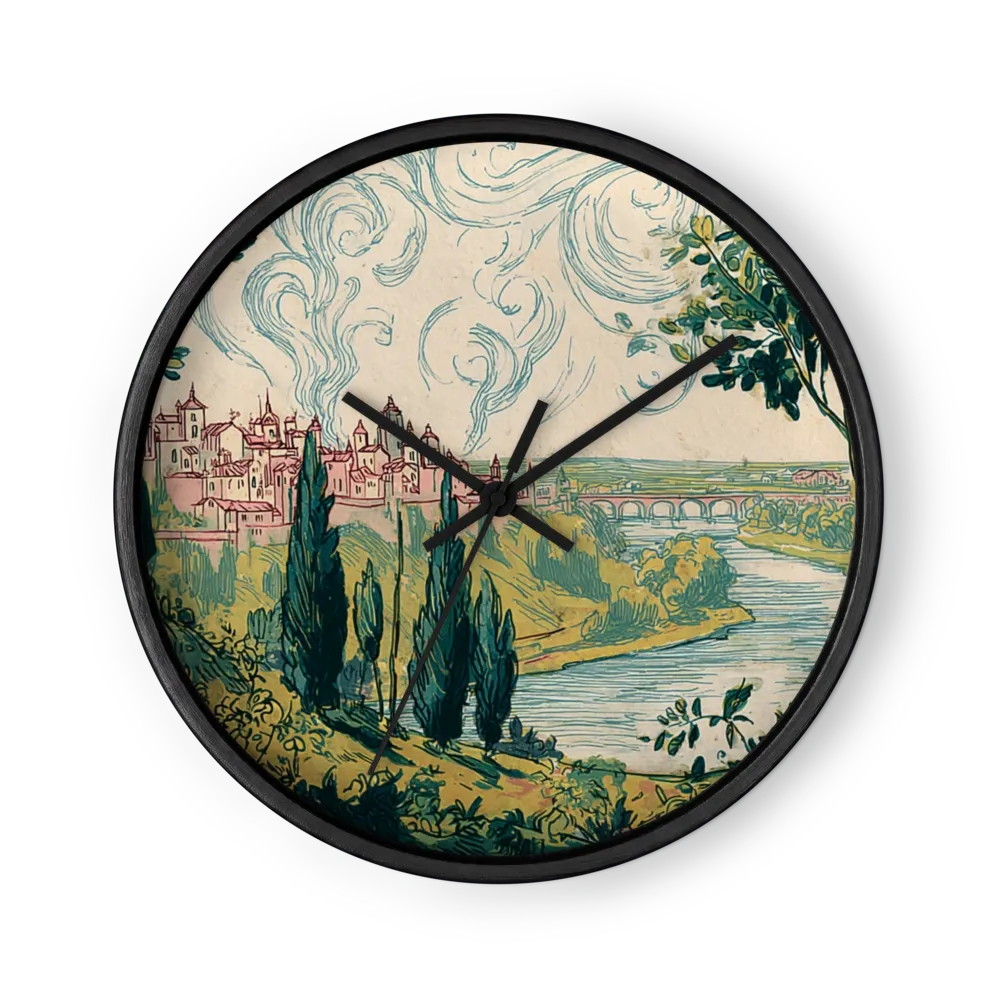 Swirling River Valley | Wall Clock