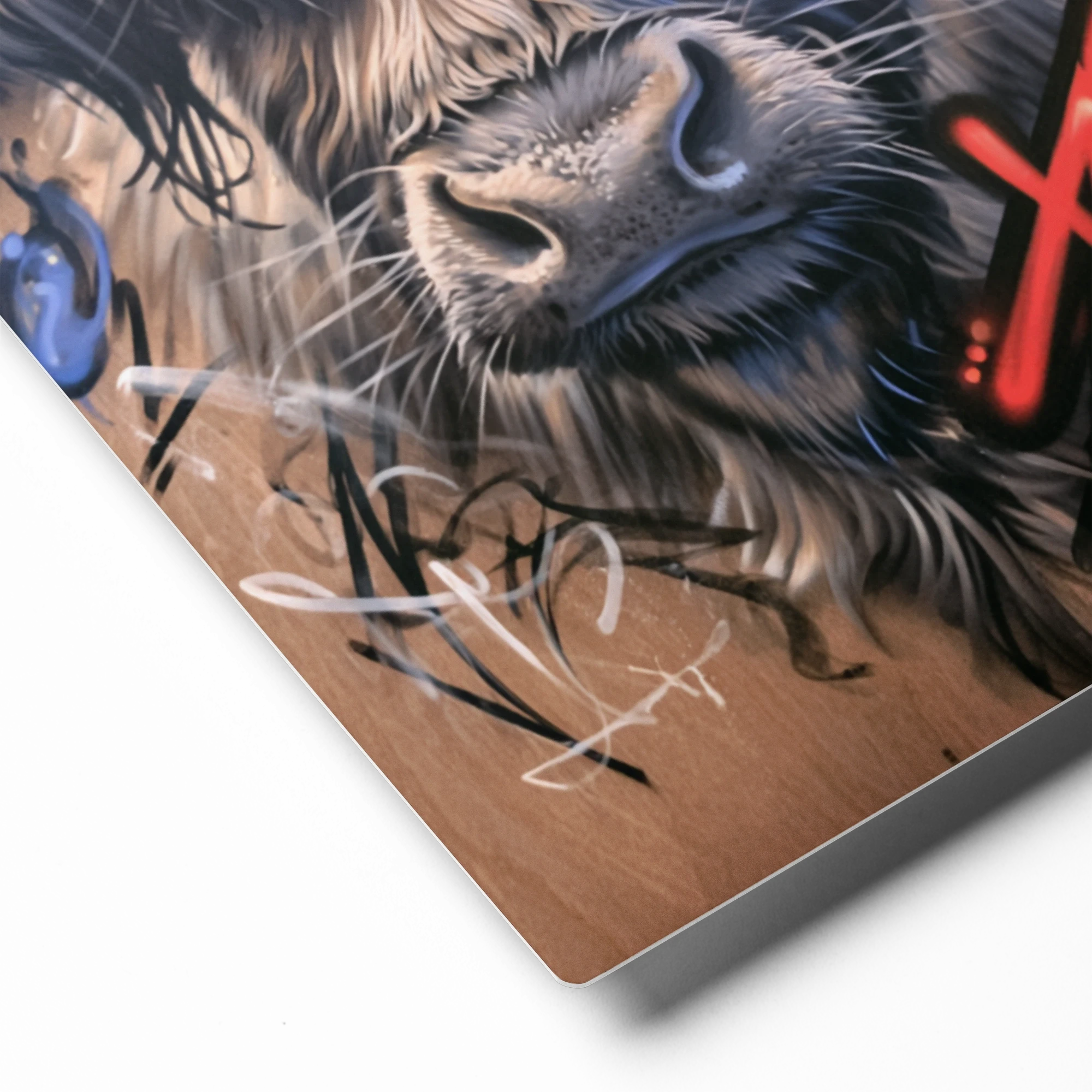 Highland Cow and Red Tag | Art Print