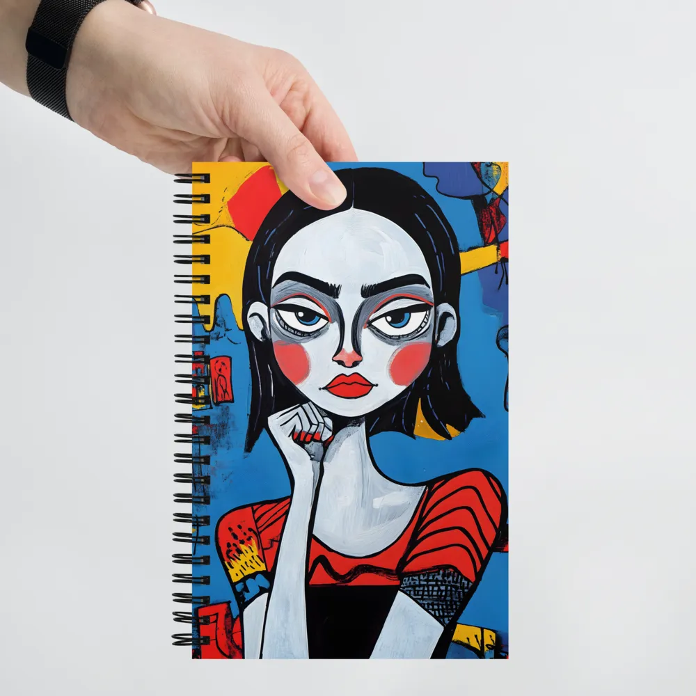 Pensive Pop Art Portrait 
 Spiral Notebook | 140 pages