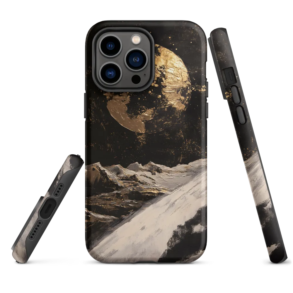 Golden Moon Over Snow Peak | Phone Case