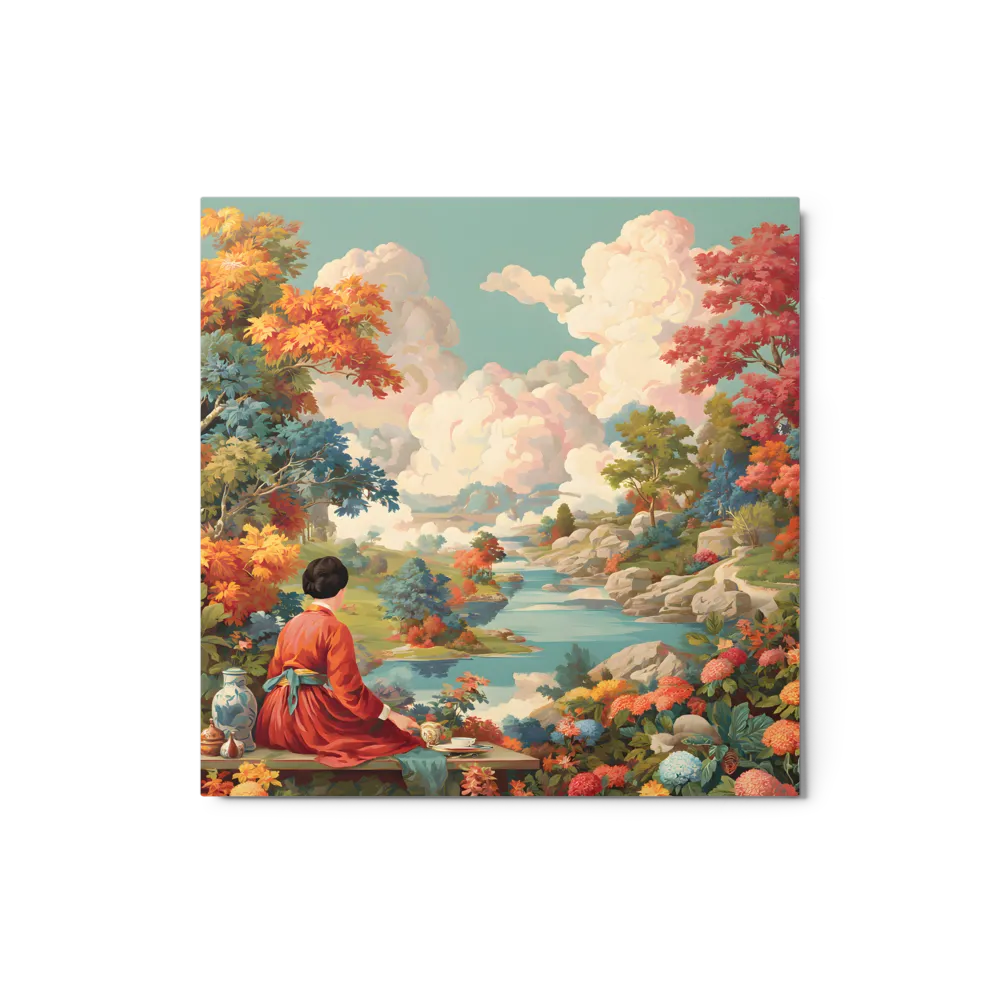 River Garden Reverie 
 Canvas | 14″x 14″