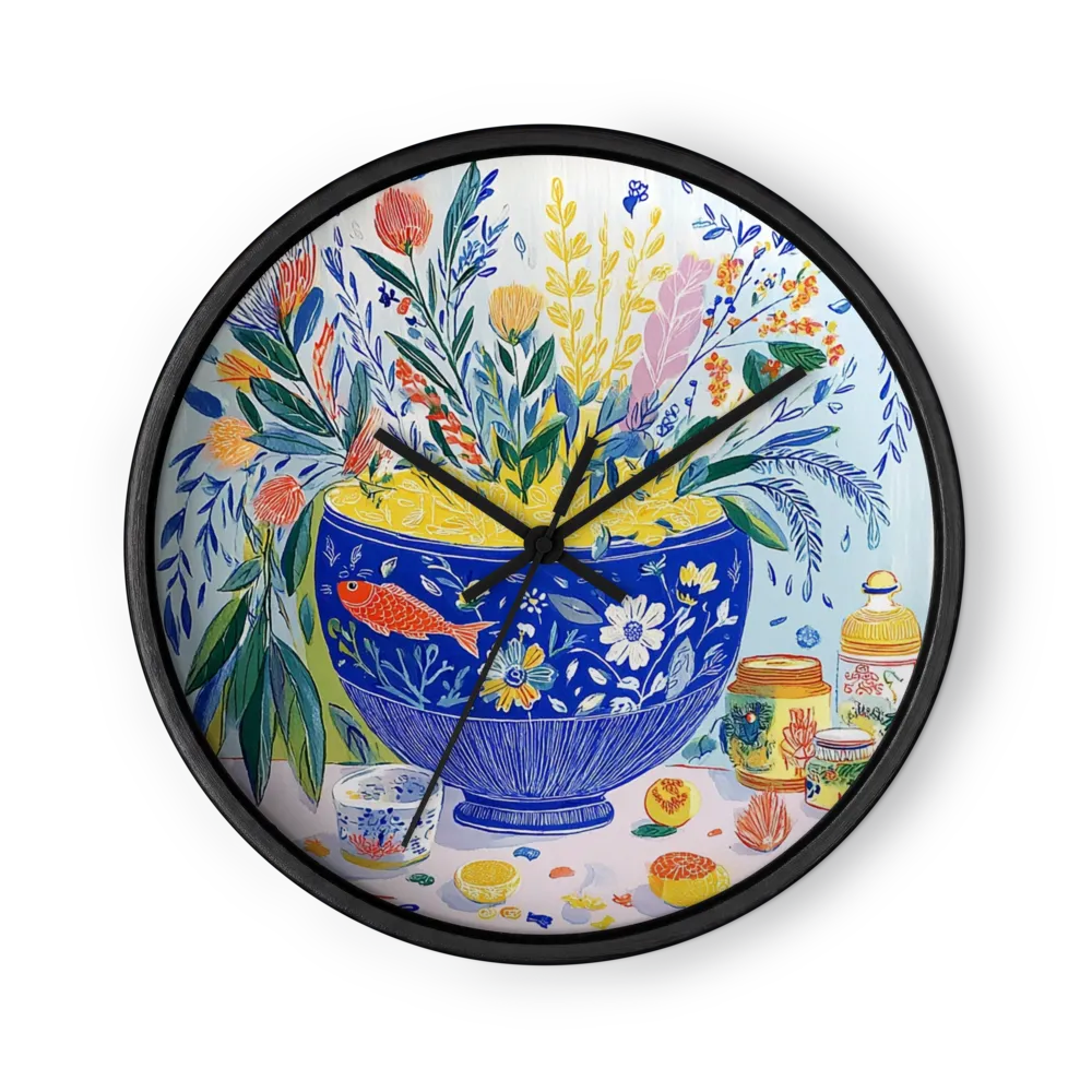 Cobalt Bowl Still Life | Wall Clock