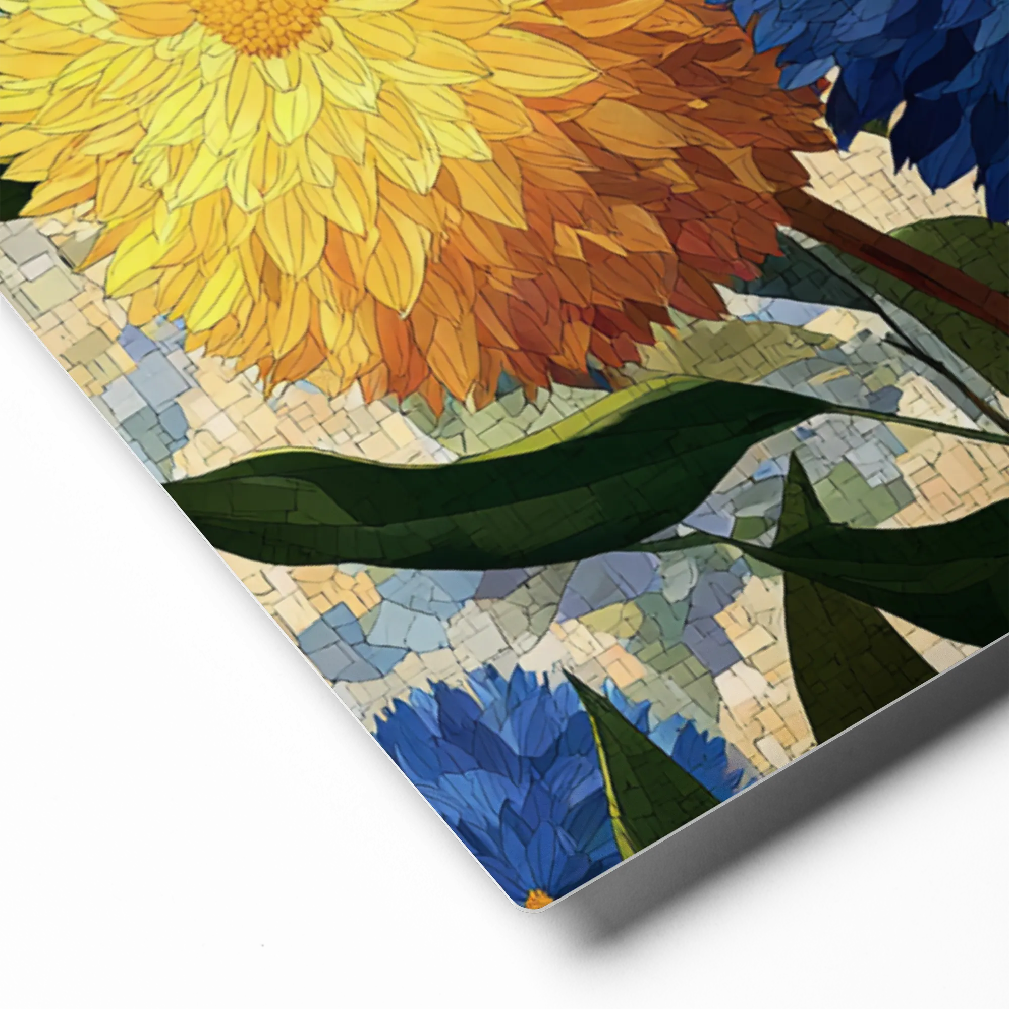 Mosaic Chrysanthemums | Art Print