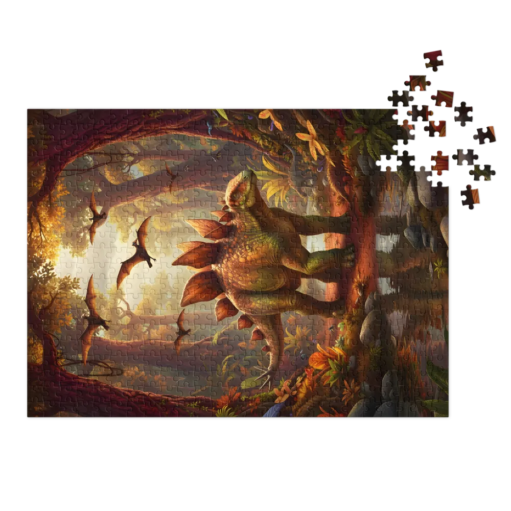 Stegosaur in Autumn Glade