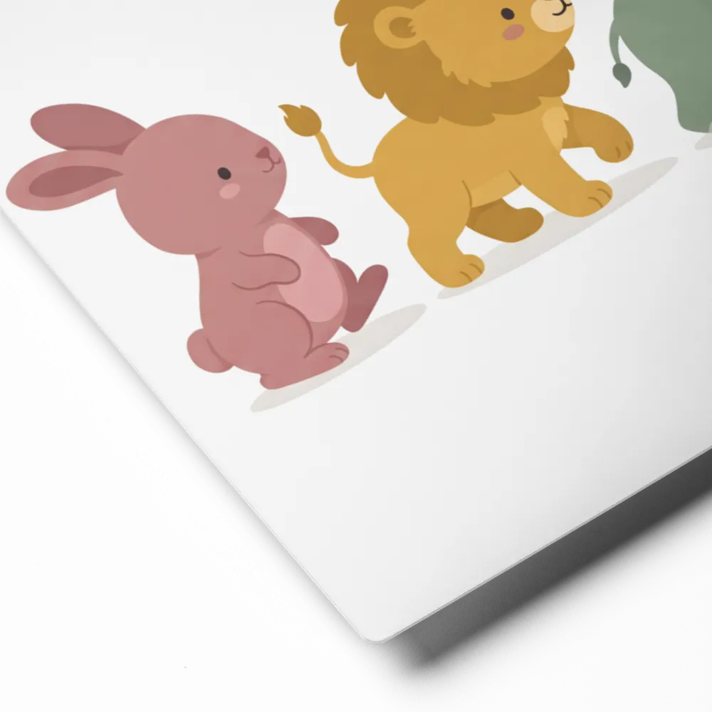 Playful Animal Parade 
 Metal Print | 20″x 30″
