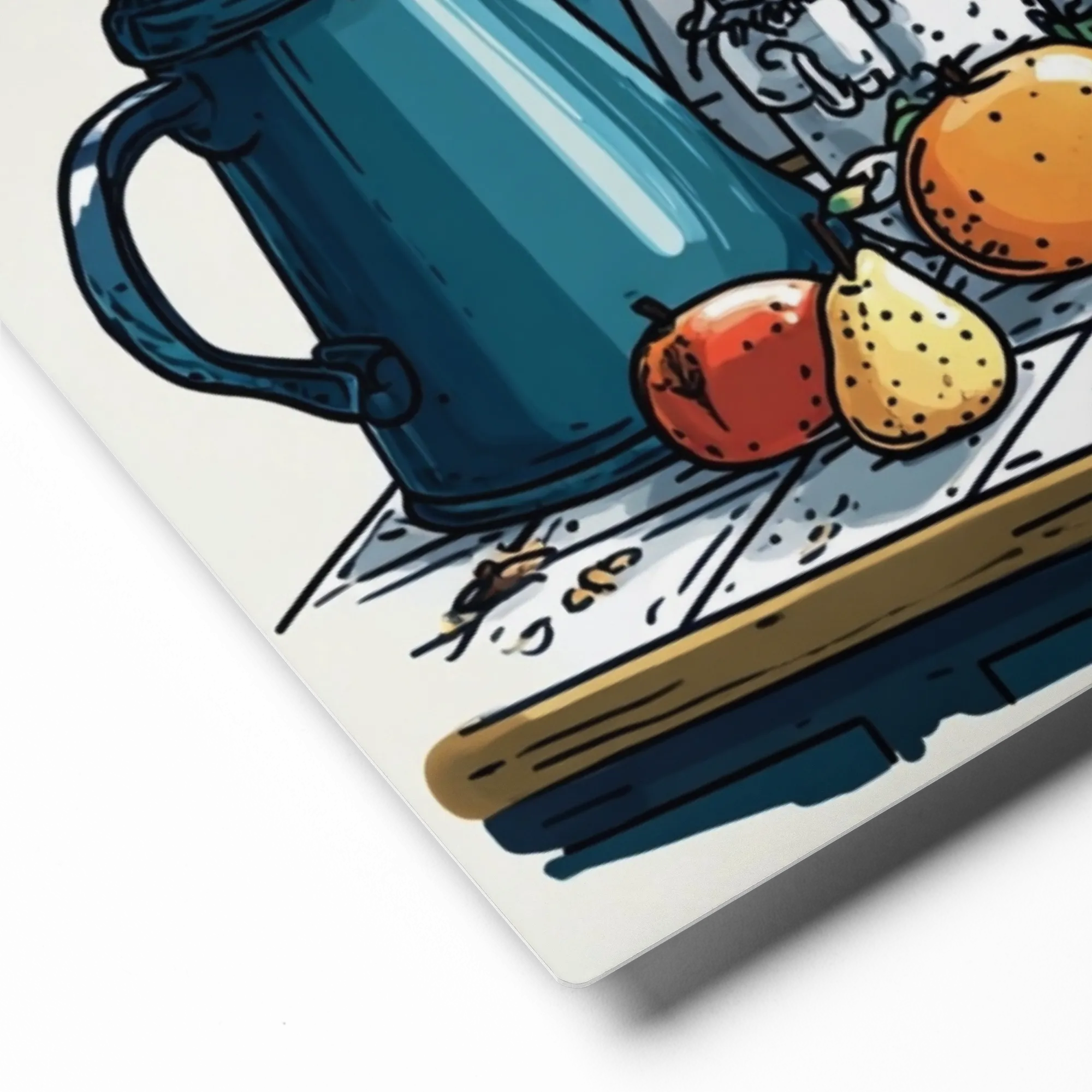Cozy Kitchen Corner 
 Poster with White Frame | 18″x 18″