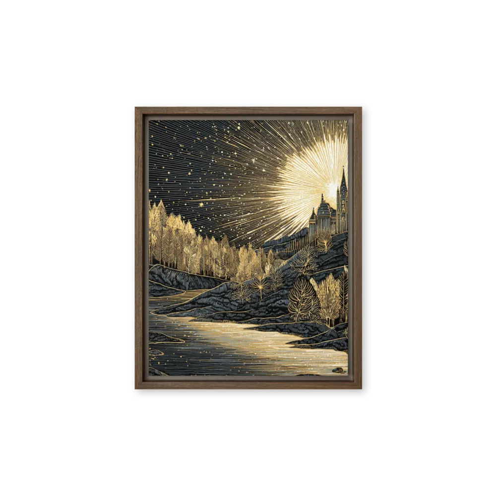 Golden Castle Forest 
 Poster with Black Frame | 10″x 10″