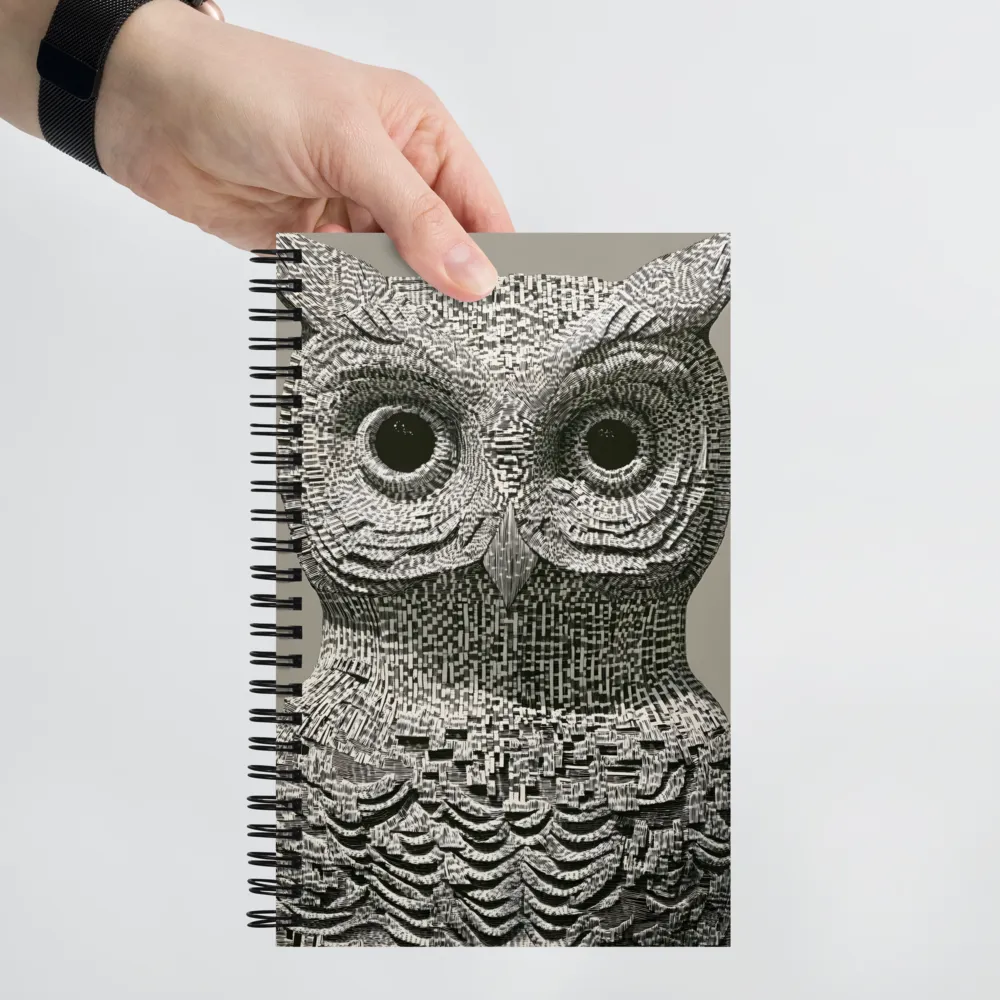 Layered Owl Engraving 
 Spiral Notebook | 140 pages
