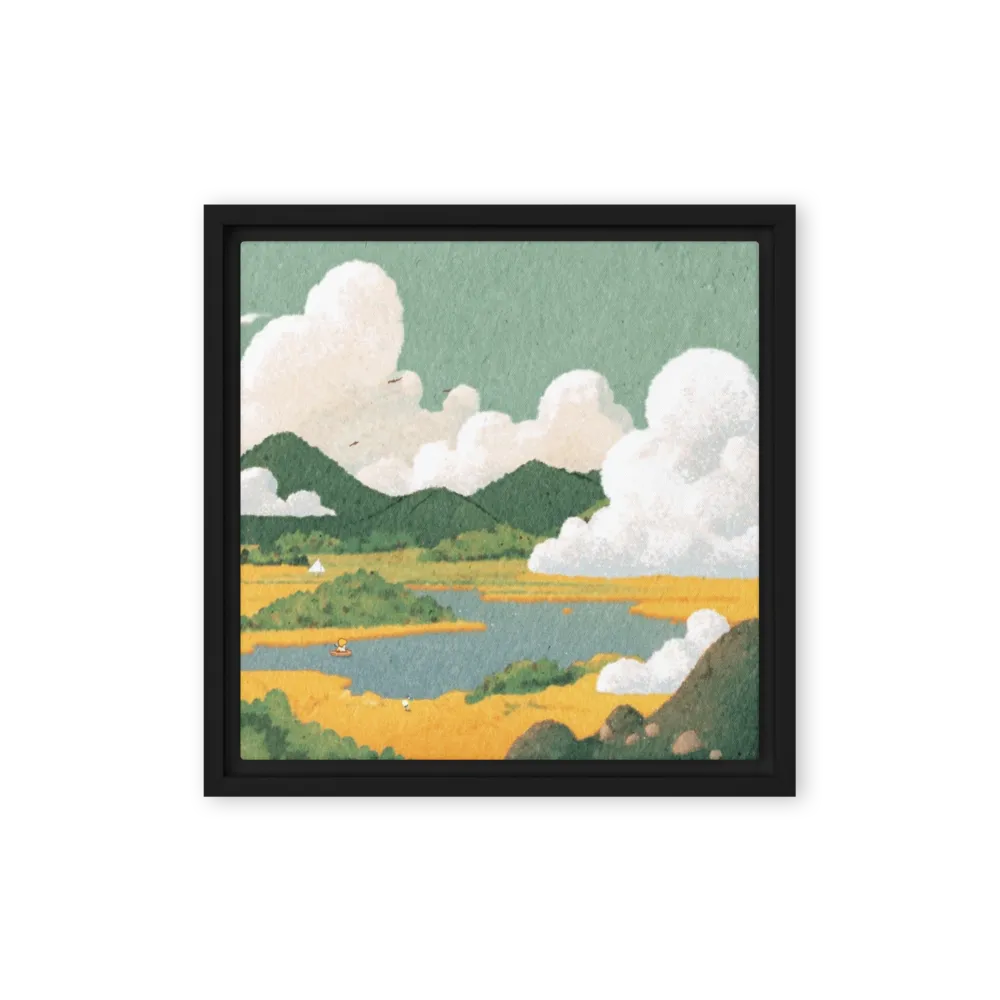 Golden Fields and Quiet Waters 
 Canvas with Black Frame