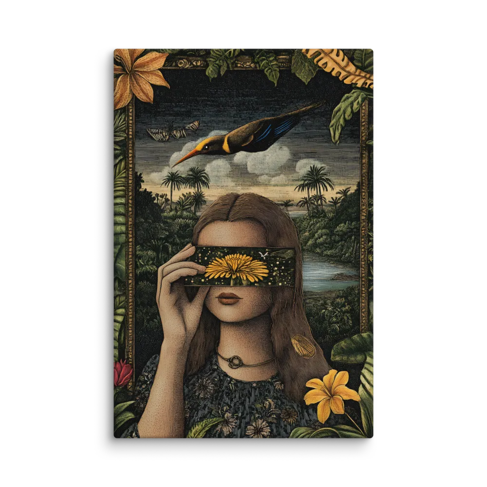 Vision of the Jungle 
 Canvas with White Frame