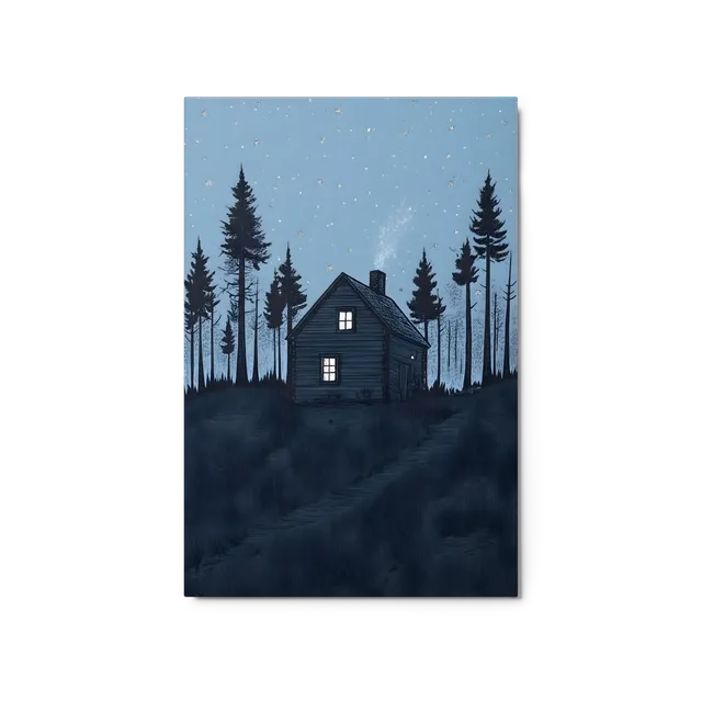 Starry Night Cabin | Art Print