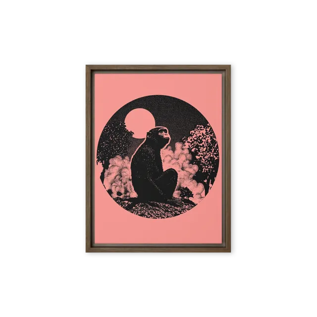 Chimpanzee and Moon | Art Print