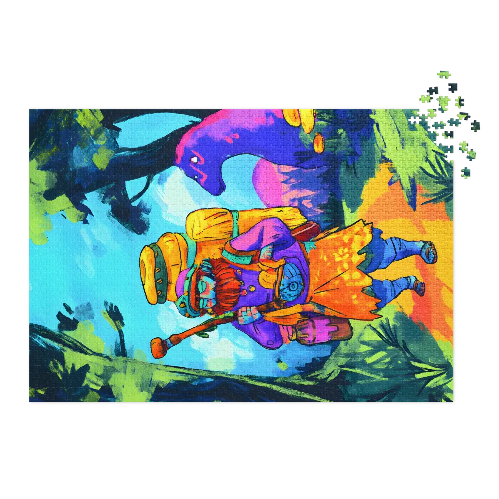 Colorful Traveler in Forest