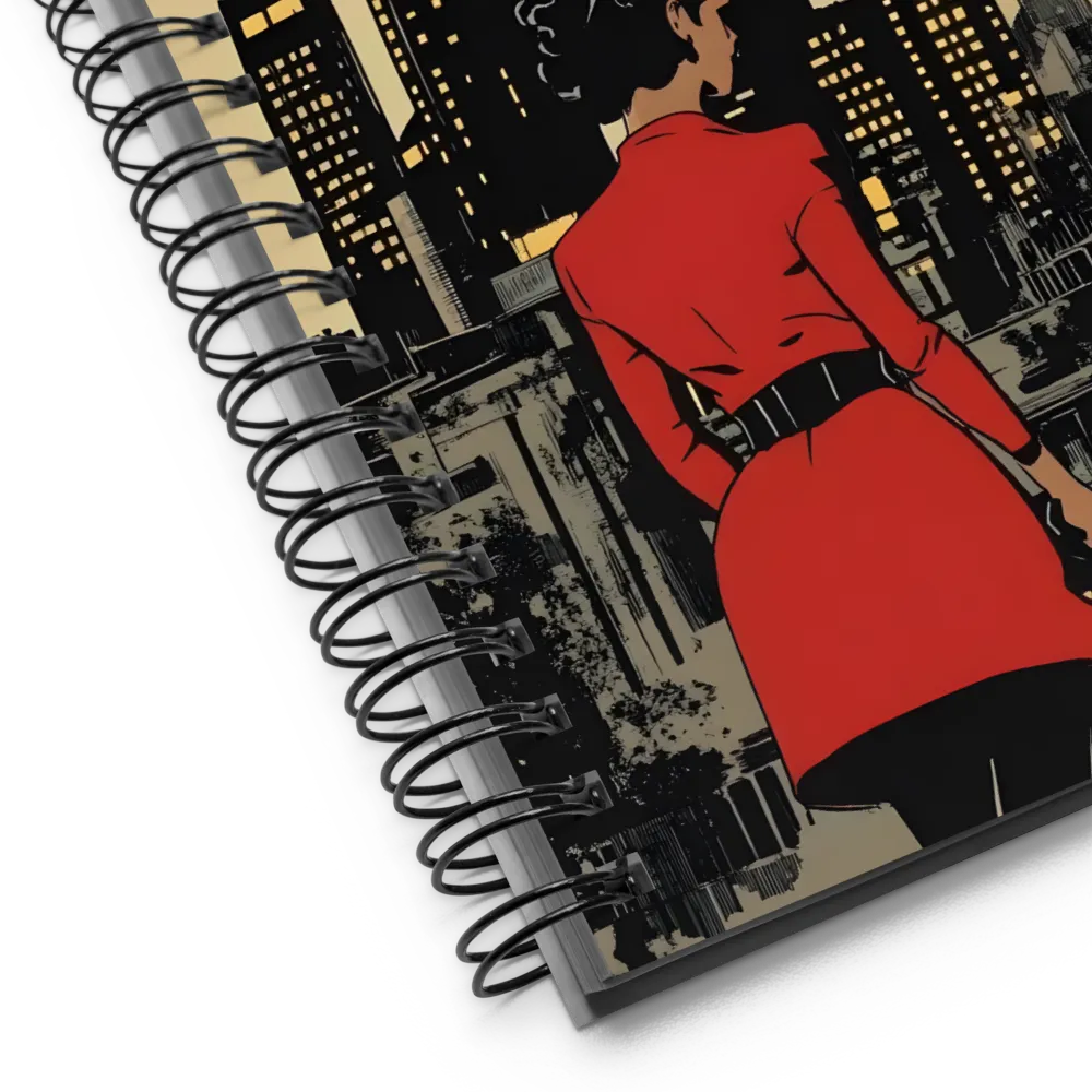 Retro-Futuristic Urban Vista 
 Spiral Notebook | 140 pages