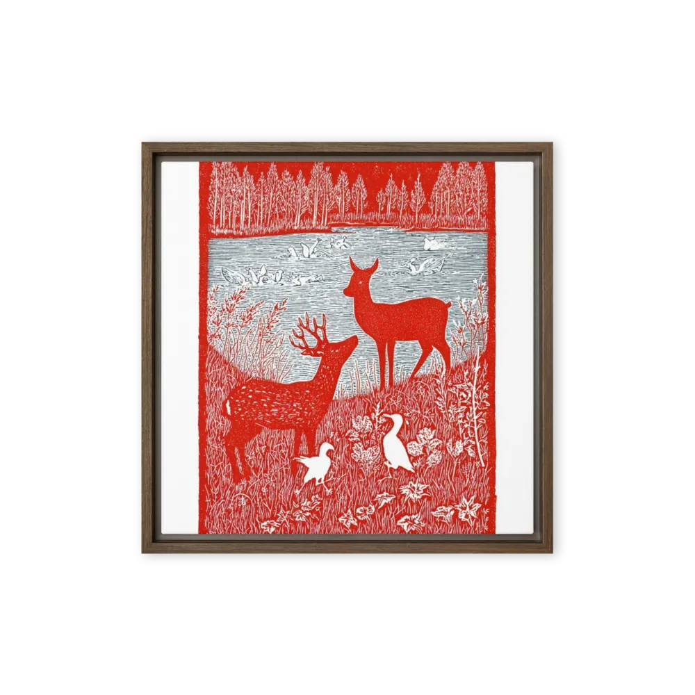 Red Deer Pond Print | Art Print