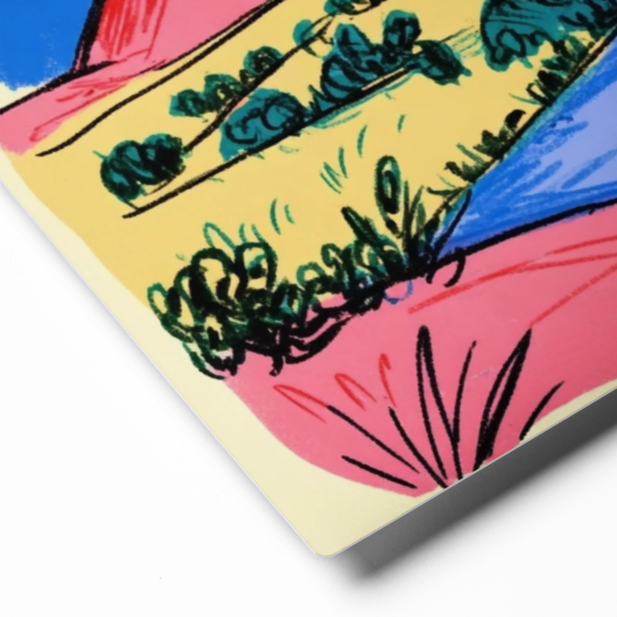 Pink Mountain and Blue Lake | Art Print