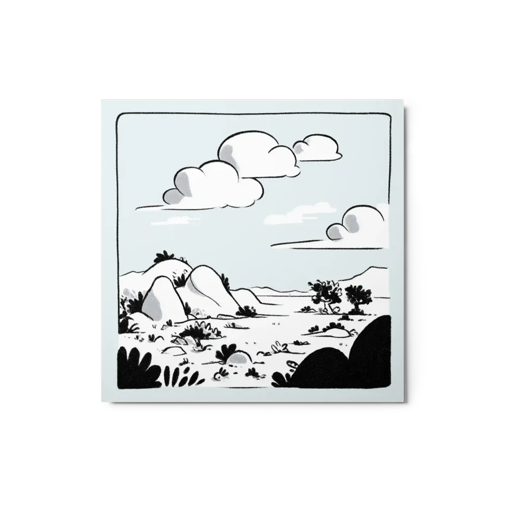 Desert Horizon under Cumulus Clouds | Art Print