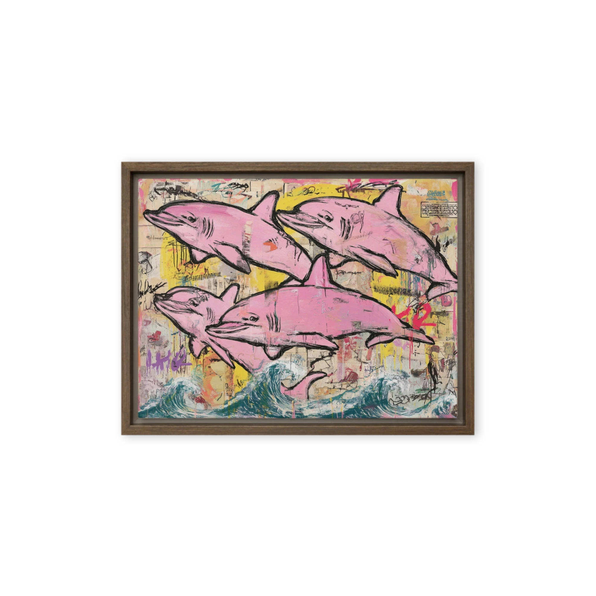 Pink Dolphins in Motion | Art Print