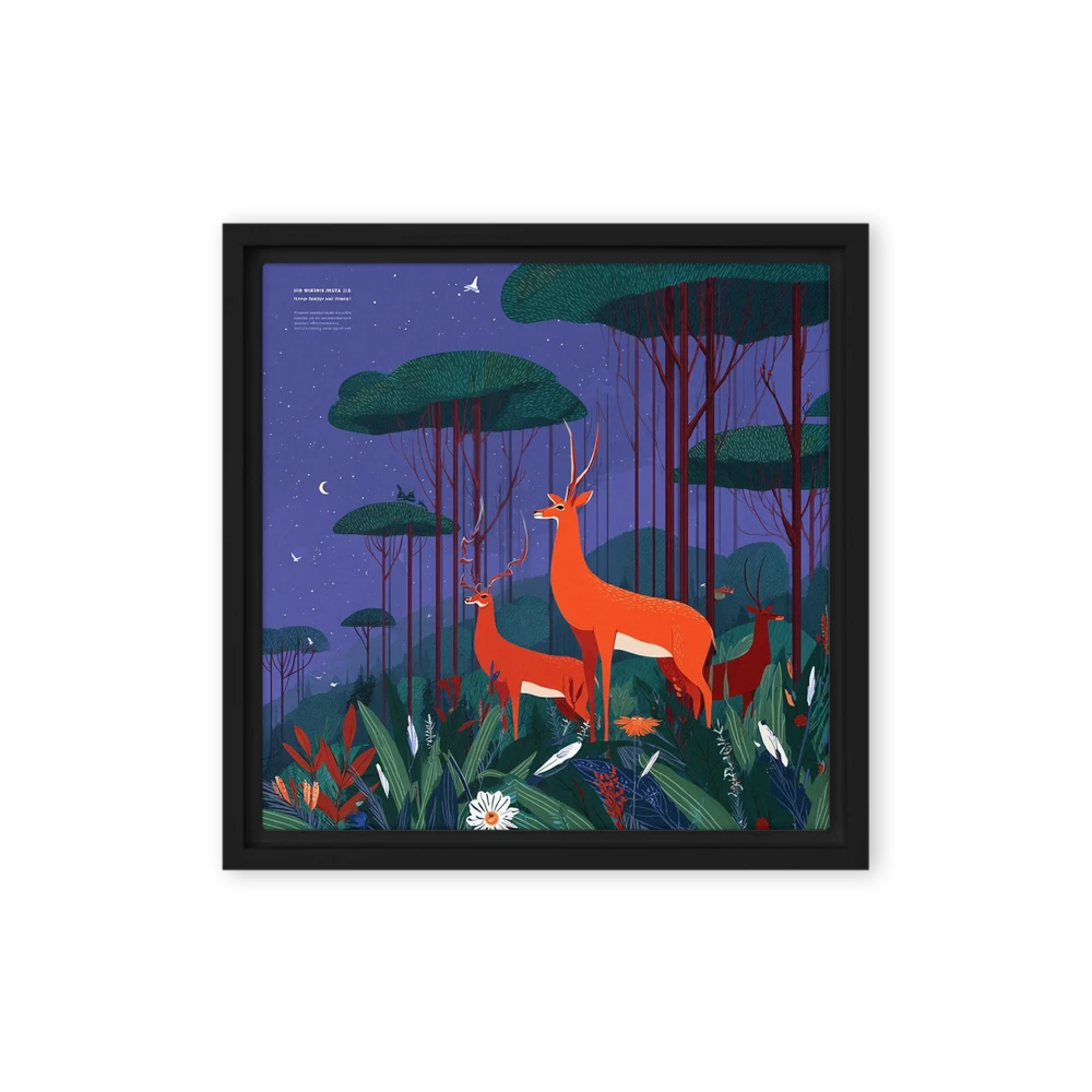 Night Stags Forest | Art Print