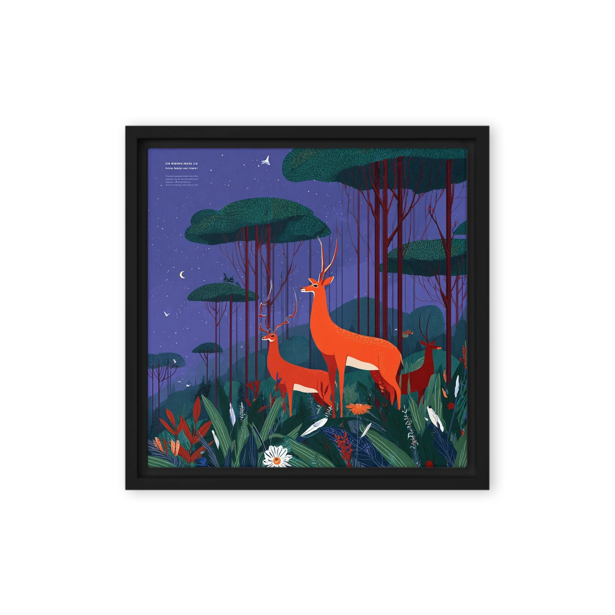 Night Stags Forest | Art Print