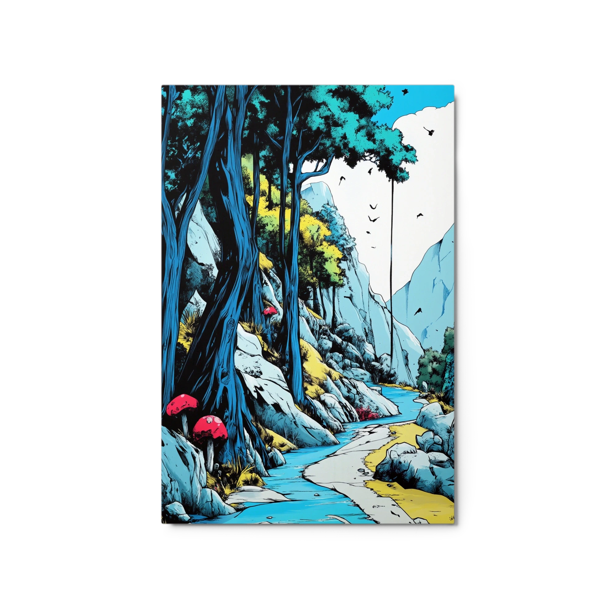 Vibrant Landscape with River and Trees