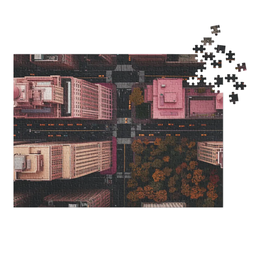 Encruzilhada Urbana: Perspectiva Aérea 
 Puzzle em caixa de metal