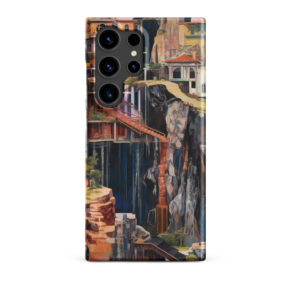 Surreal Mountain Landscape with Buildings | Phone Case