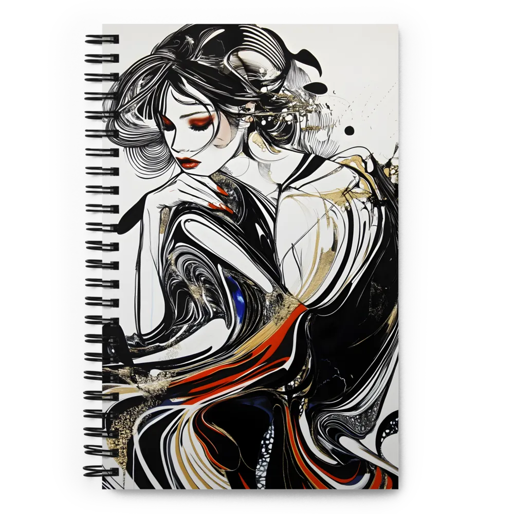 Gilded Flow Portrait 
 Spiral Notebook | 140 pages