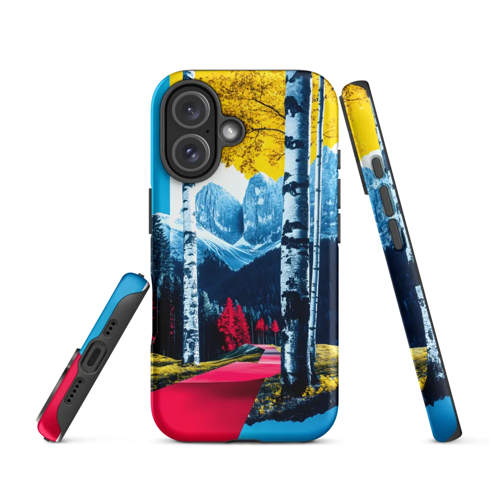 Surreal Landscape with Mountains and Vibrant Trees | Phone Case