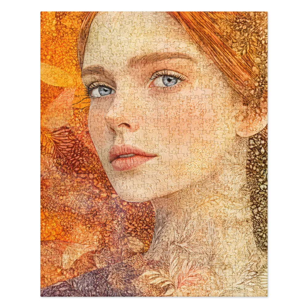 Amber Floral Portrait 
 Jigsaw Puzzle in Tin Box